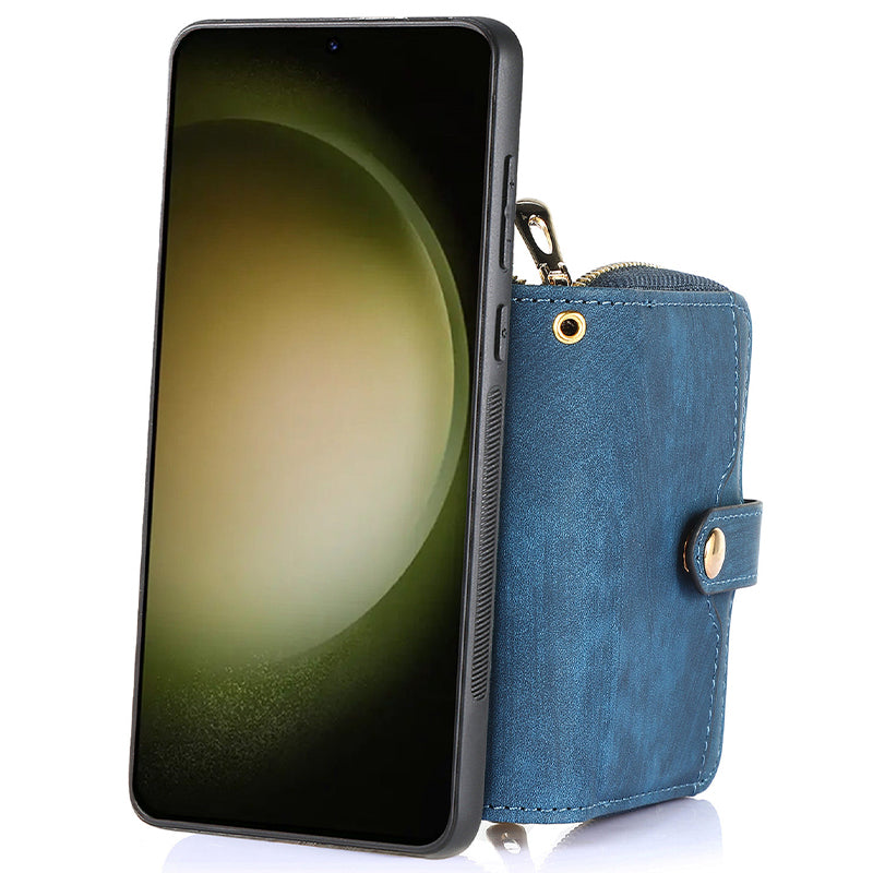 For Samsung Galaxy S23 Zipper Wallet Kickstand Phone Case PU Leather PC TPU Cover with Lanyard For Samsung Galaxy S23 Zipper Wallet Kickstand Phone Case PU Leather PC TPU Cover with Lanyard